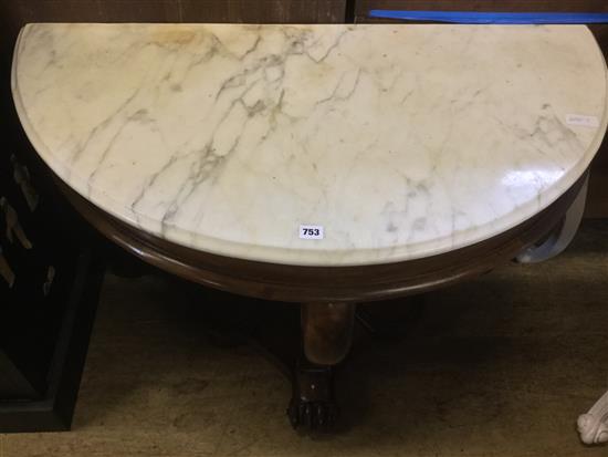 Demi lune  marble top table